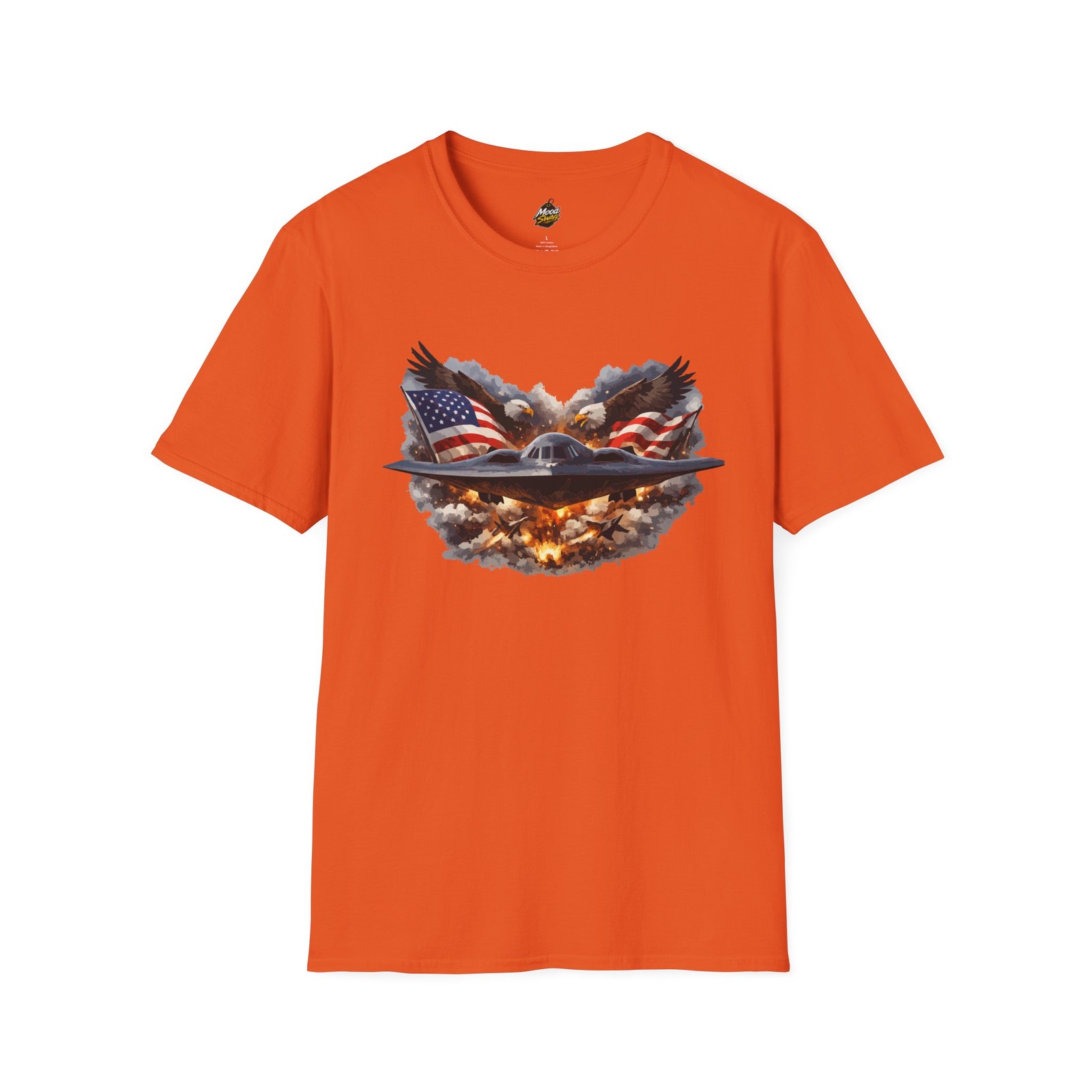 Patriotic Stealth Aircraft Eagle Flag Graphic T-Shirt gallery