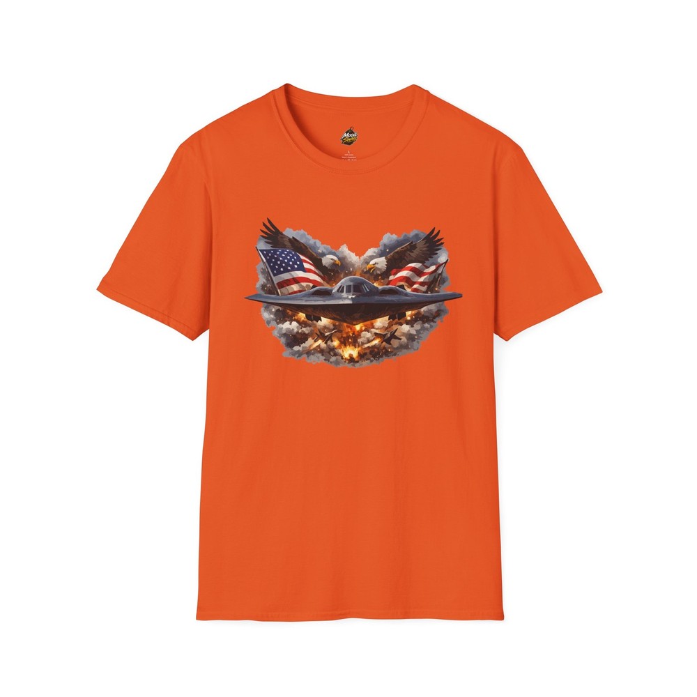 Patriotic Stealth Aircraft Eagle Flag Graphic T-Shirt