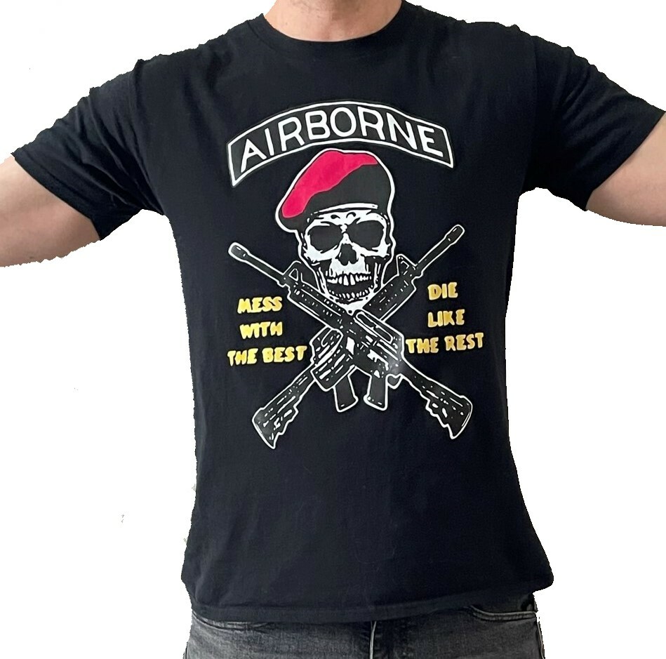 Airborne Mess with the Best Die Like The Rest Men's US Army 82nd Crew Shirt gallery