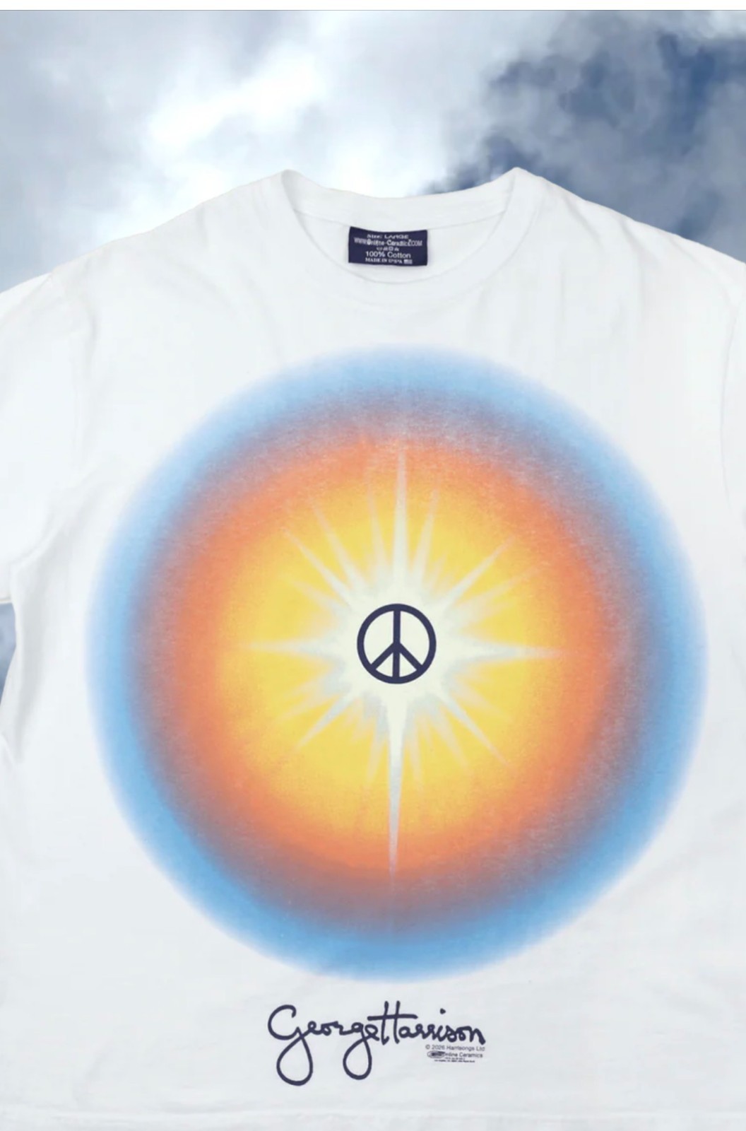 BRAND NEW Online Ceramics GEORGE HARRISON Beware of Darkness White Tee XL gallery