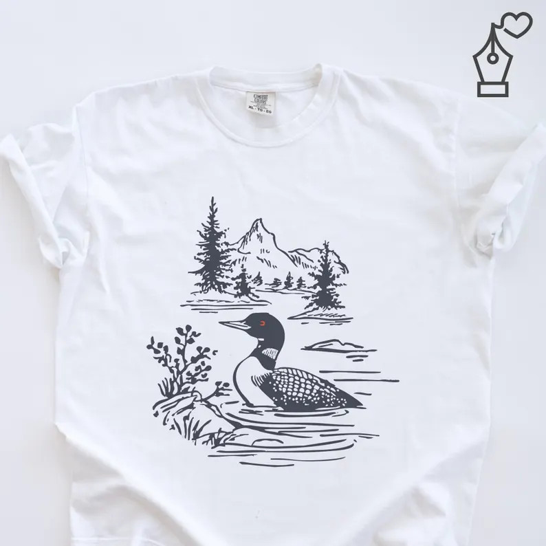 Loon Bird Watching Nature Wildlife Outdoors Lake Animal Comfort Tee gallery
