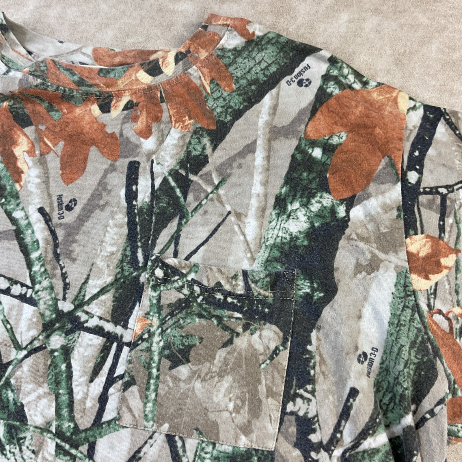 Outfitters Ridge Shirt Pocket Tee Men Sz XL Fusion 3D Camo Outdoor Hunting gallery