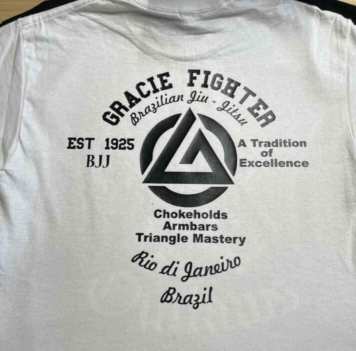 2 Sided Brazilian Jiu-Jitsu Gracie T shirt UFC MMA Pride Fighting Fight black gallery