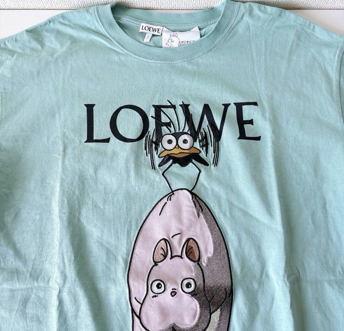 Loewe Spirited Away Ghibli T-Shirt Boh Mouse Mint Green Mens XS Worn Once Rare gallery