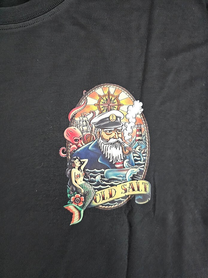 Old Salt T-Shirt Sailor Sailing Sailboat Tattoo Skipper Mermaid Lighthouse, XL gallery