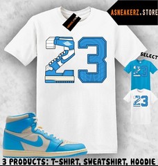 Shirt Matching AJ 1 High OG UNC Reimagined Match Sneaker Retro Number 23 T-Shirt