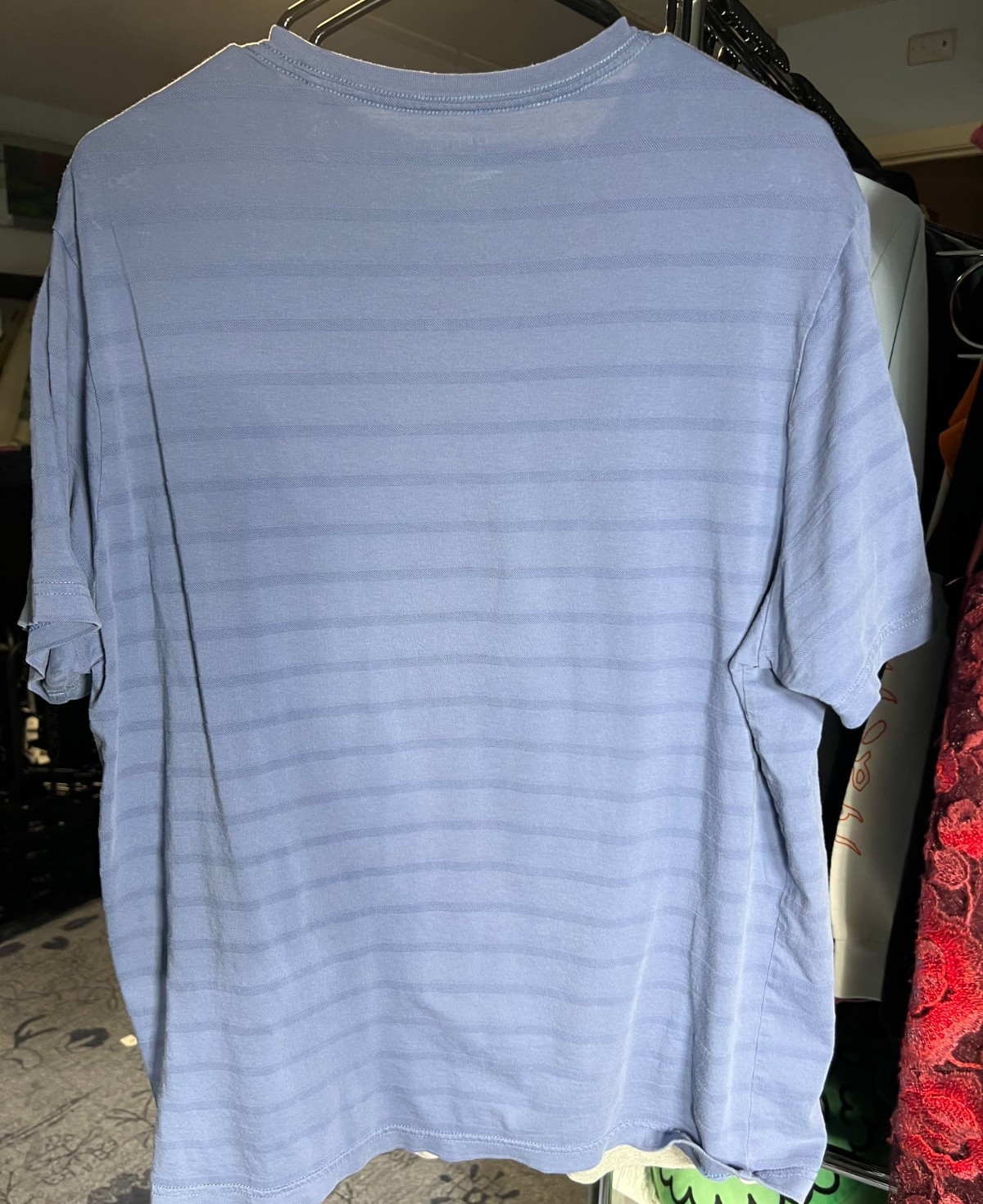 Cremieux Adult Blue Striped 100% Supima Cotton Short-Sleeve Tee T-Shirt SZ Large gallery