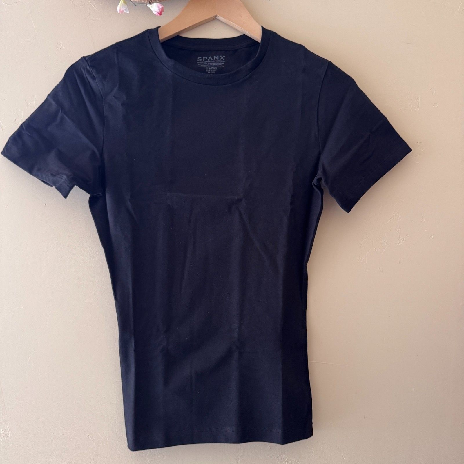 SPANX Men's Cotton Compression Black Crew Neck Under Shirt size S NEW gallery
