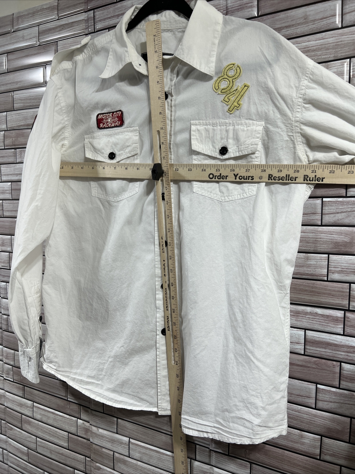 Songs of Freedom mens XL shirt Full Button Up Tab Sleeves Logo Motor City gallery