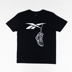 Reebok Men Practice Logo Sneaker Graphic T-Shirt Black Size XL