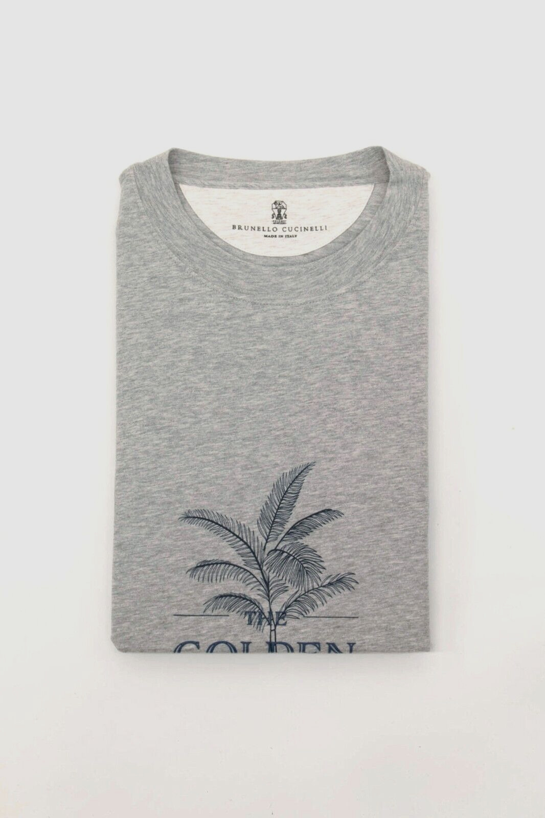 NWT Brunello Cucinelli Men 100% Crewneck Tee W/Logo Graphic Accents Size M A248 gallery