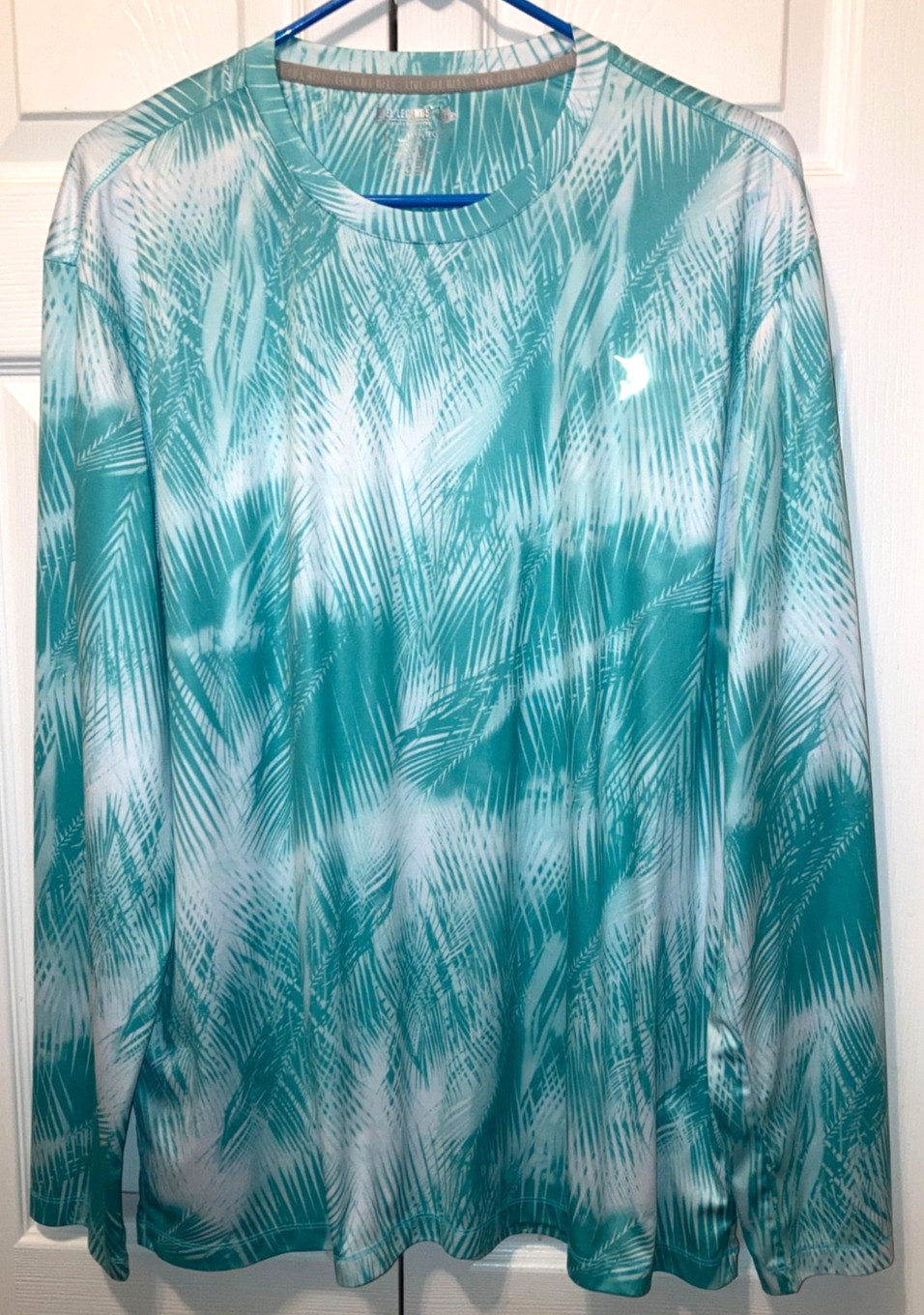 NEW Reel Legends Reel Ten Men's Green & White Sun Water Pullover Shirt Size L gallery