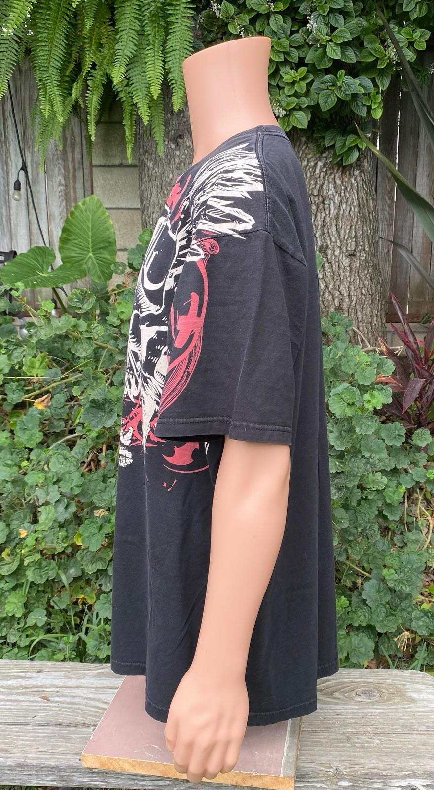 Vintage No Fear Shirt Mens Skulls Wings Y2K All Over Print ( See Measurements) gallery