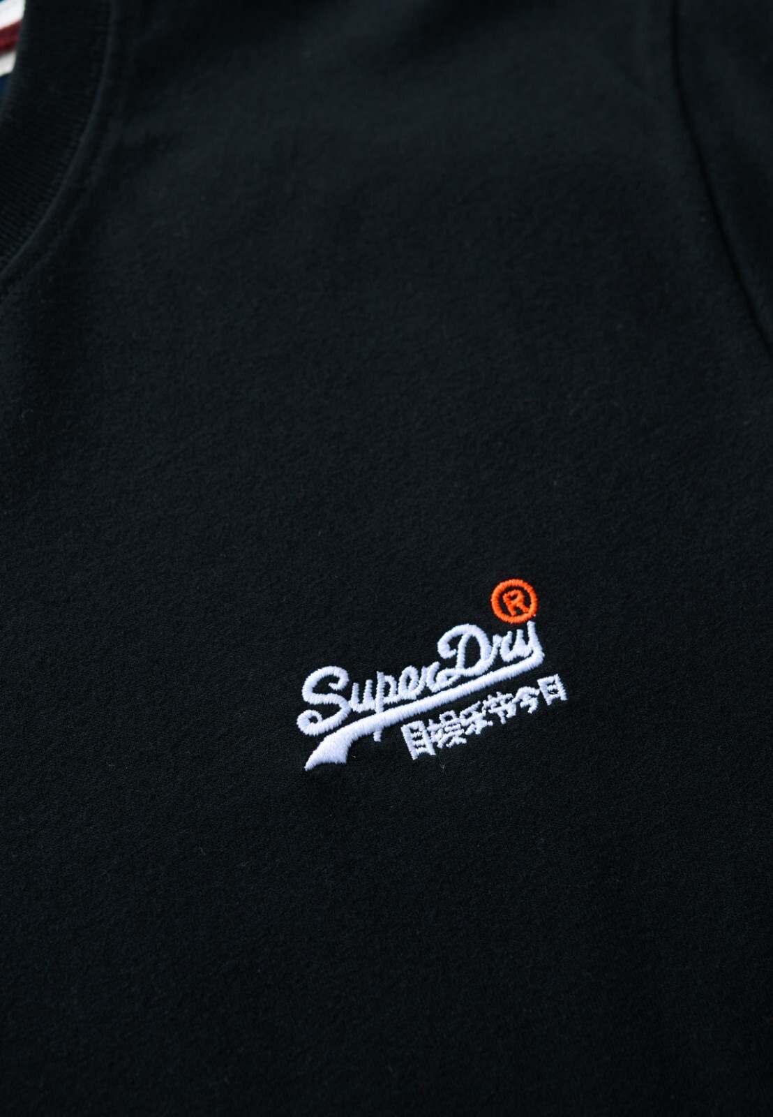 Superdry T Shirt Crew Neck Short Sleeve Contrast Emb Tee Black White Navy Blue gallery