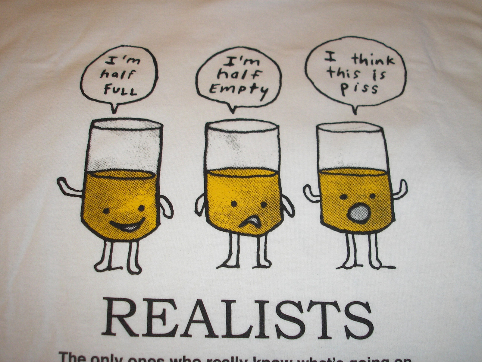 Funny T-Shirt- Realists "The Only Ones Who Really Know What's Going On" Size L gallery