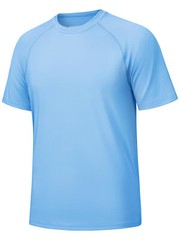 UPF 50+ Mens Performance Sun Shirts Short Sleeve Quick Dry Summer Gym Sport Tops