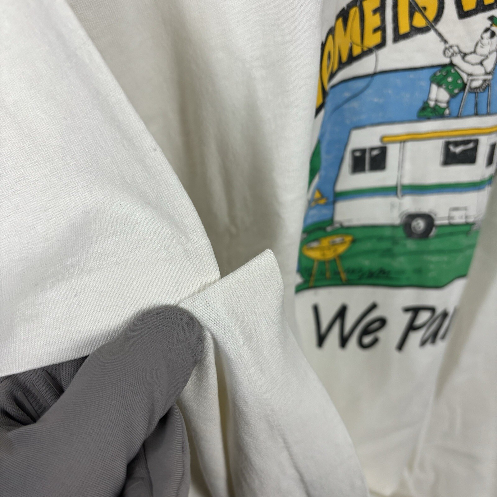 Vintage RV Motor Home Trailer Park Cartoon T Shirt Made In USA 80’s Fits Medium gallery
