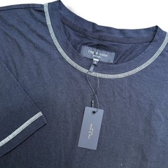 rag & bone Matthew Relaxed Black Tee Men XL Black Contrast Stitching Casual $118
