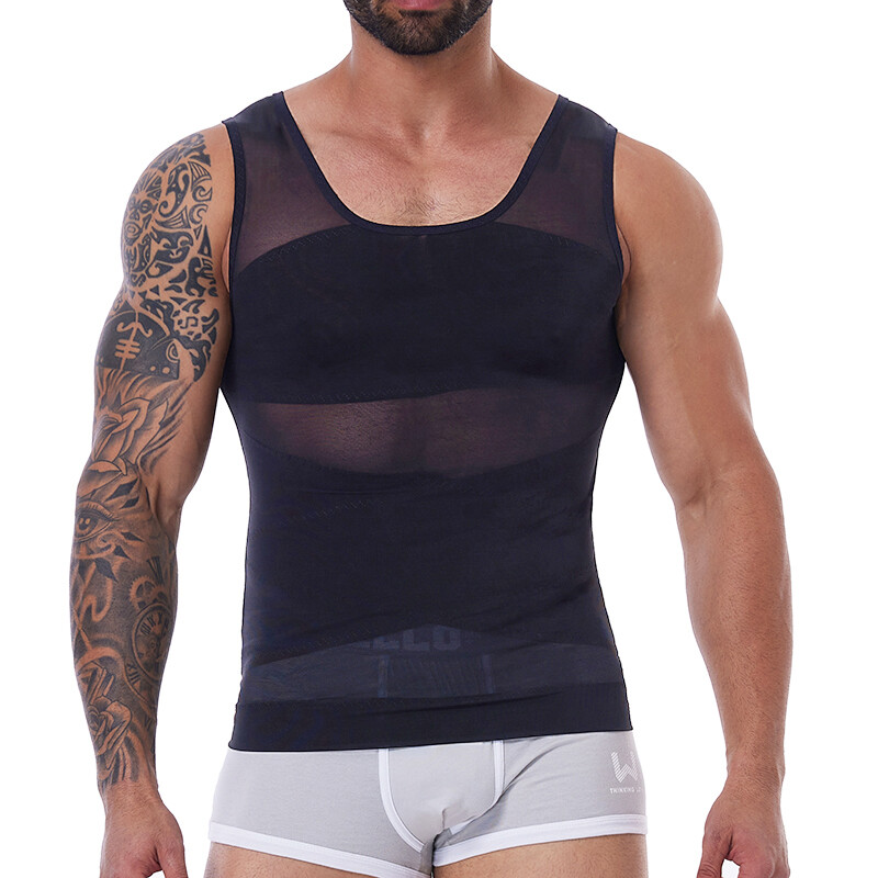 Men Gynecomastia Compression Shirts Tummy Control Body Shaper Tank Top Shapewear gallery