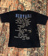 90s Euro Nirvana MTV Unplugged Live Set List T-Shirt Size L
