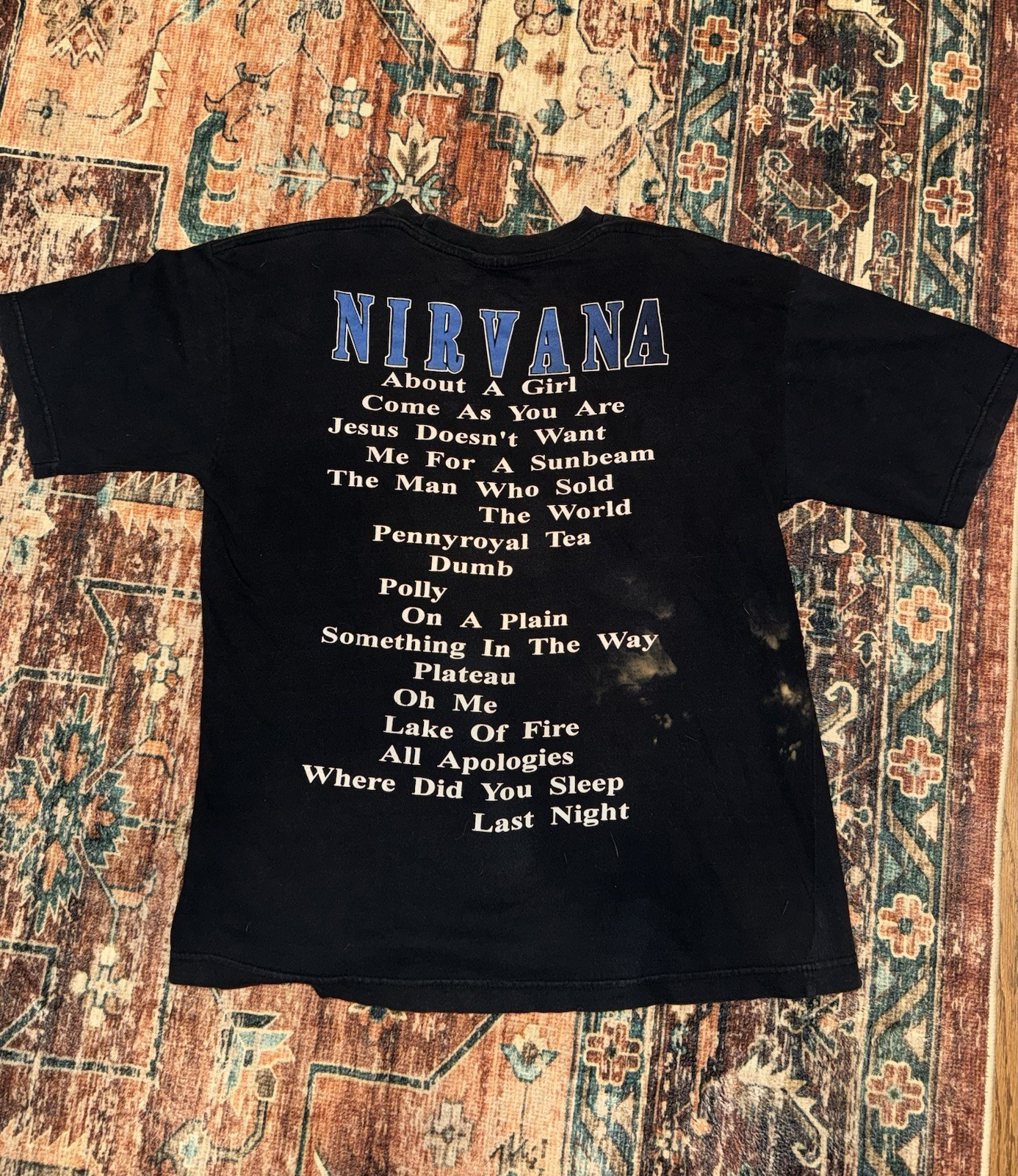 90s Euro Nirvana MTV Unplugged Live Set List T-Shirt Size L gallery