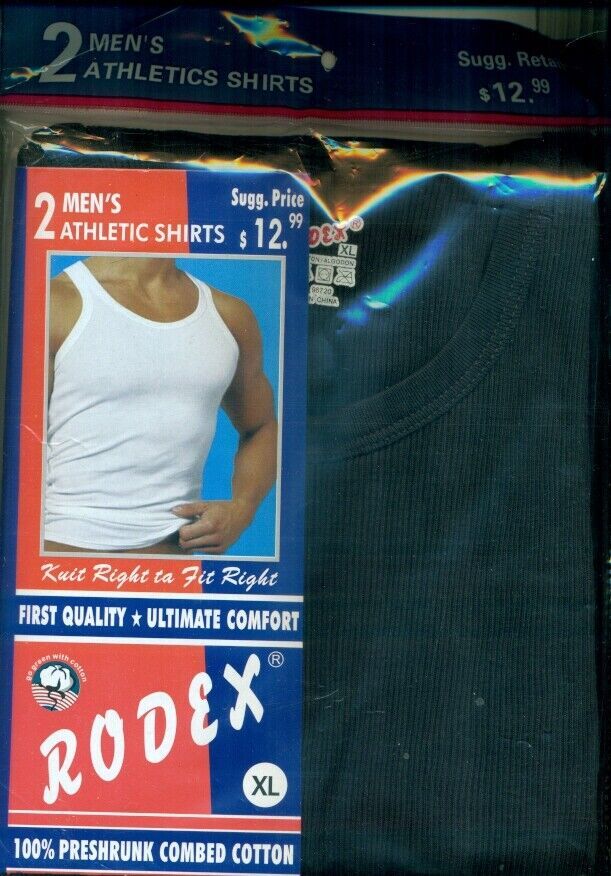 2 , 6 Packs Men's Basic A-Shirts 100% Cotton Size Up to 4XL gallery