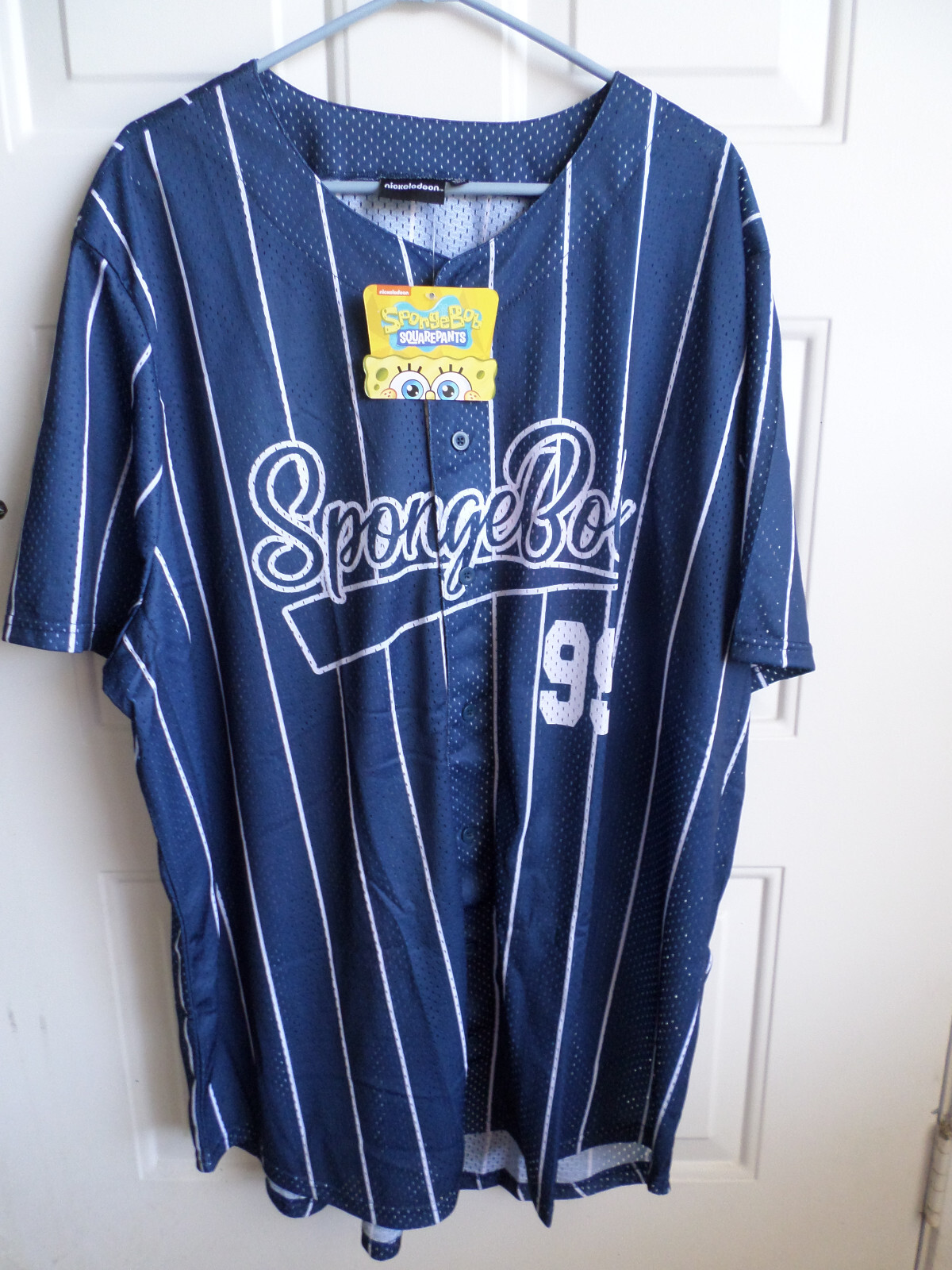 SpongeBob Square Pants Jersey Size 4XL Nickelodeon Blue w/Graphics Front Button gallery