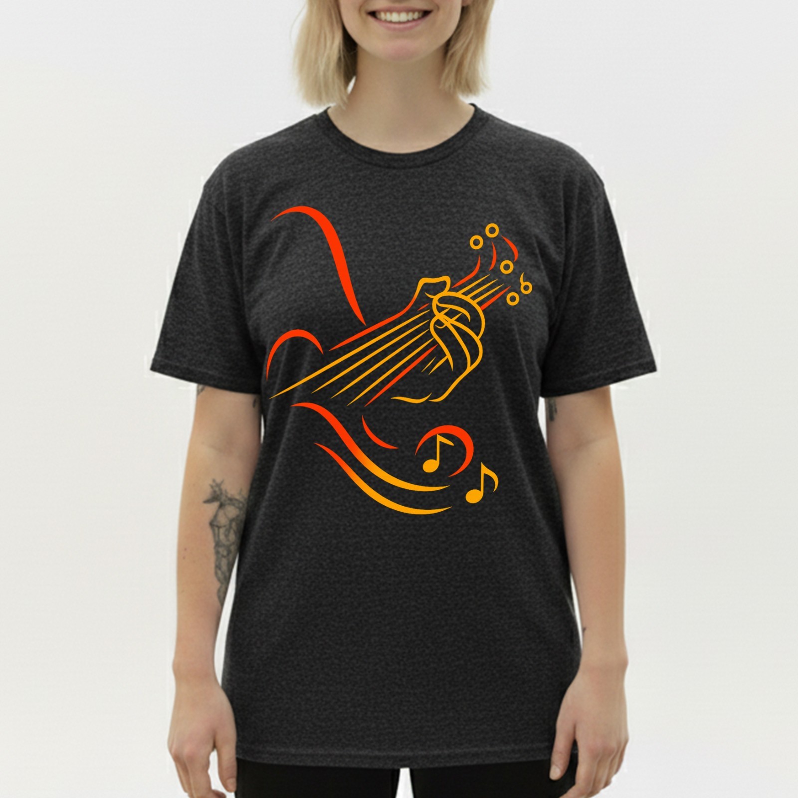Guitar Lover Music Notes Musical Art Musician Gift T-Shirt, Musician Graphic Tee gallery