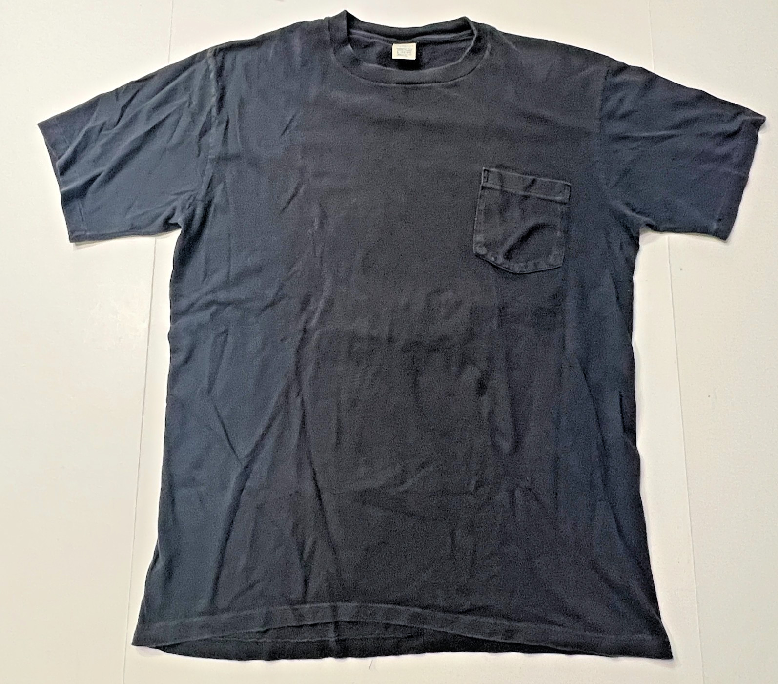 JC Penny T Shirt Pocket Short Sleeve Large VTG 80s Cotton BLACK Made in USA gallery