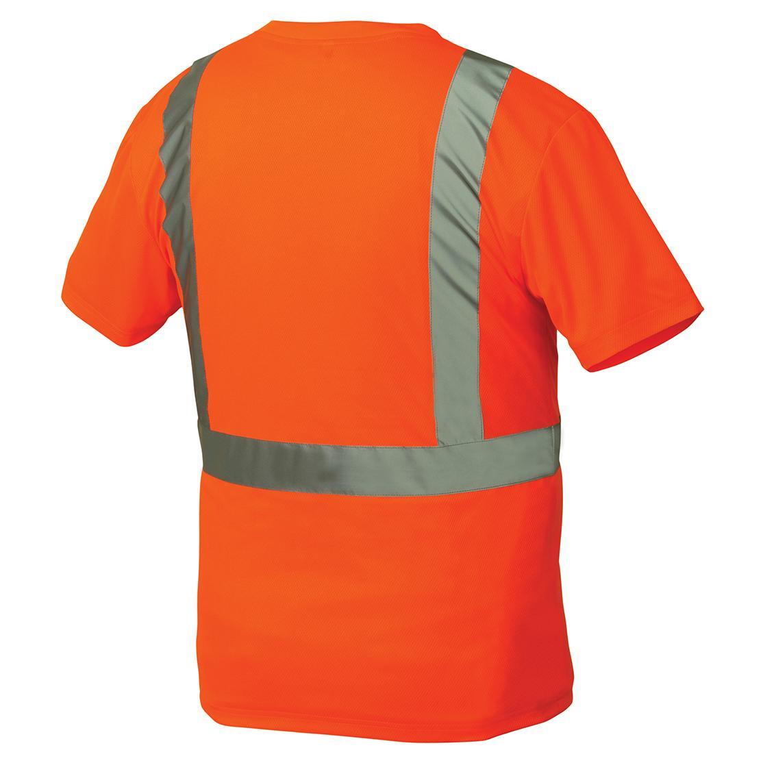 HIGH VISIBILITY ORG ANSI ISEA CLASS 2 REFLECTIVE HI VIS ROAD WORK SAFETY T SHIRT gallery