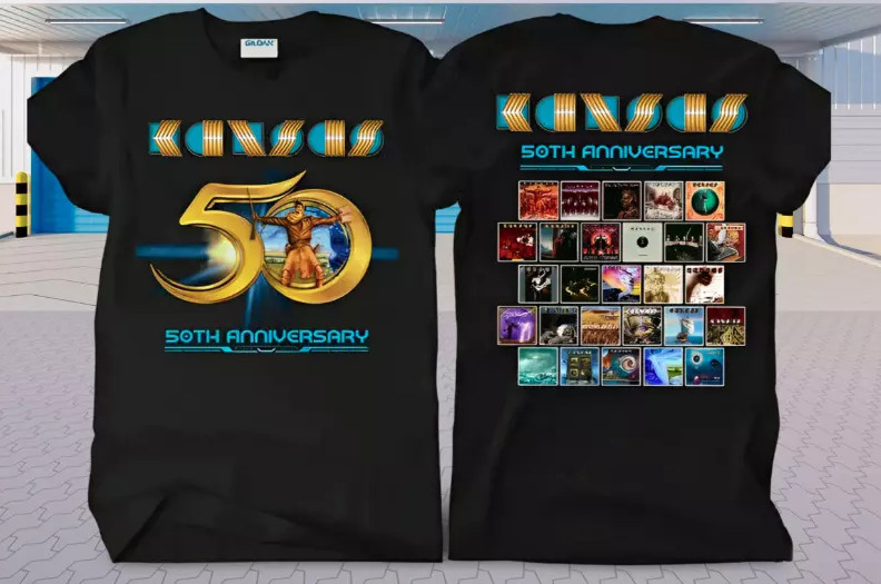 Kansas Band Anniversary T-Shirt Tour 50th Black Unisex All size D671 gallery