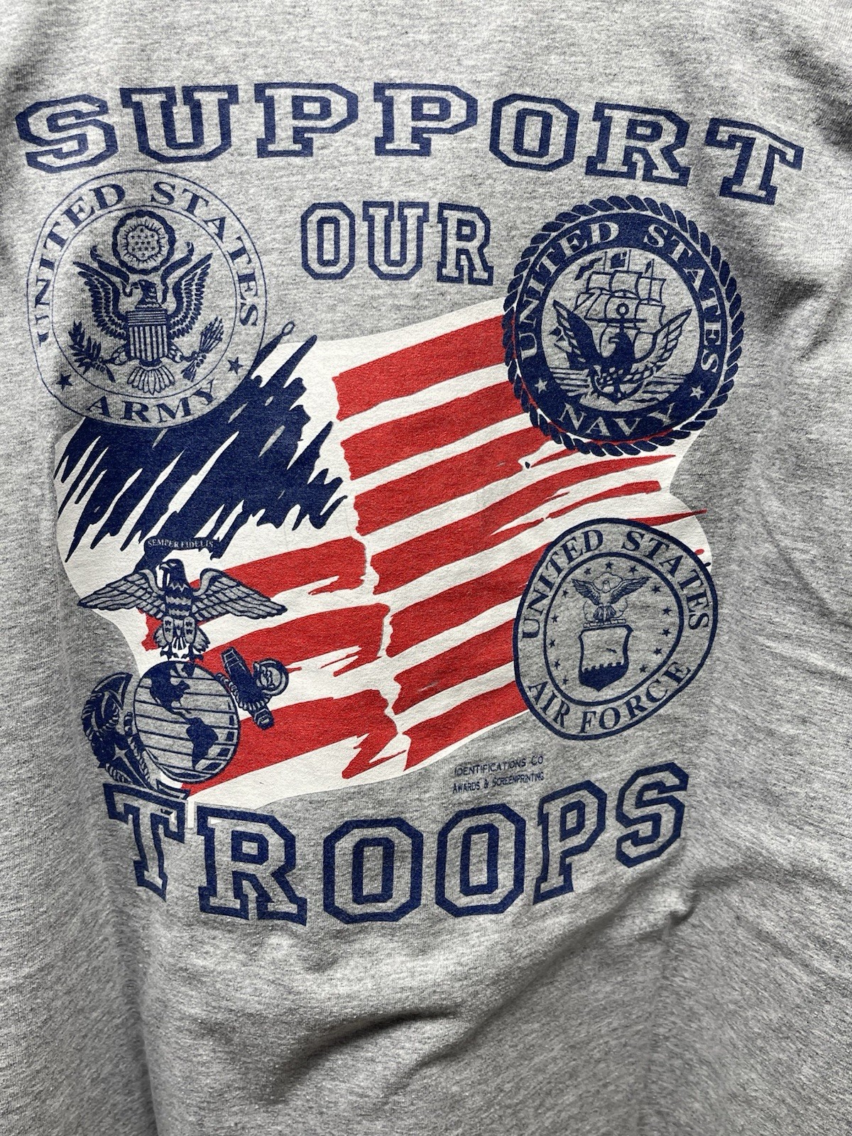 Fruit of the Loom Best Men's XL Gray Crew Neck Graphic T-Shirt U.S. Navy Vet gallery