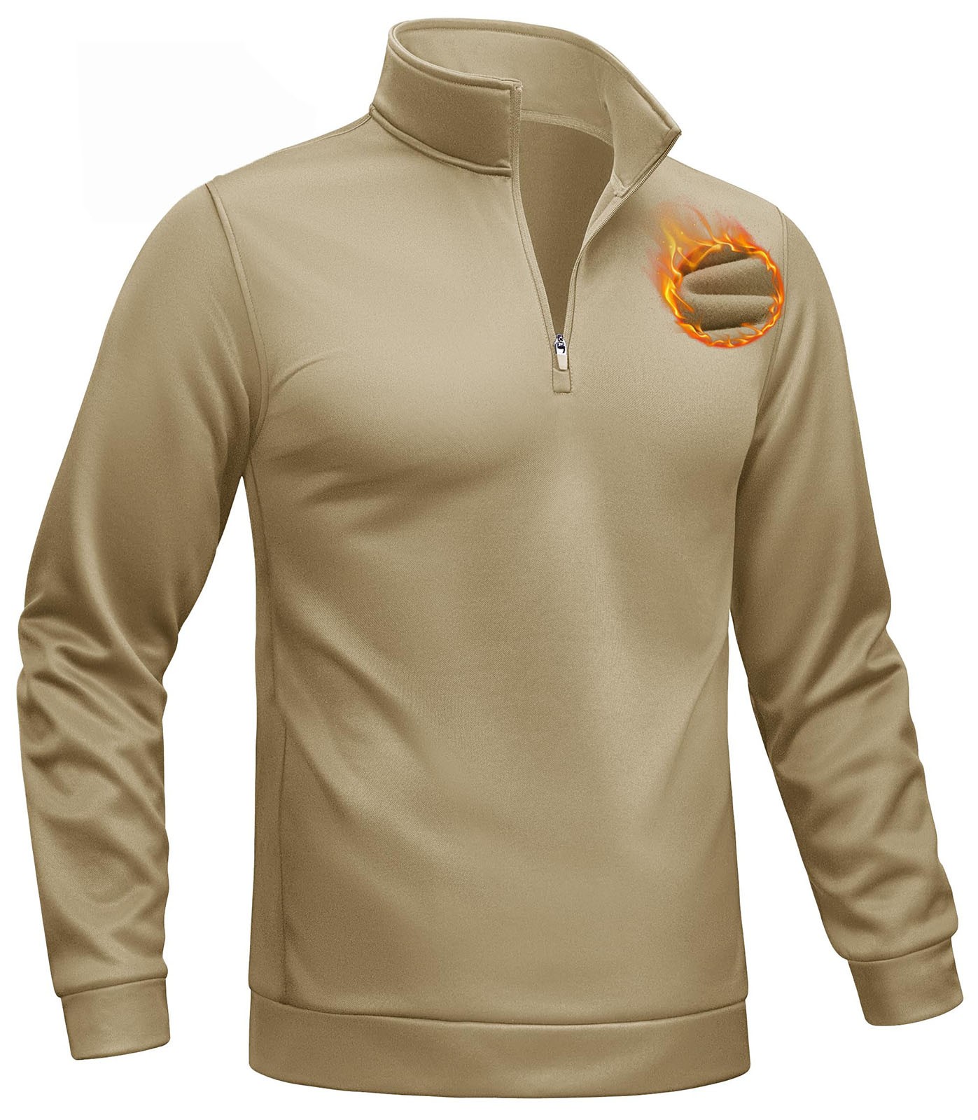 Men's Quarter Zip Pullover Lightweight Fleece Lined Warm 1/4 Zip Down Sweatshirt gallery