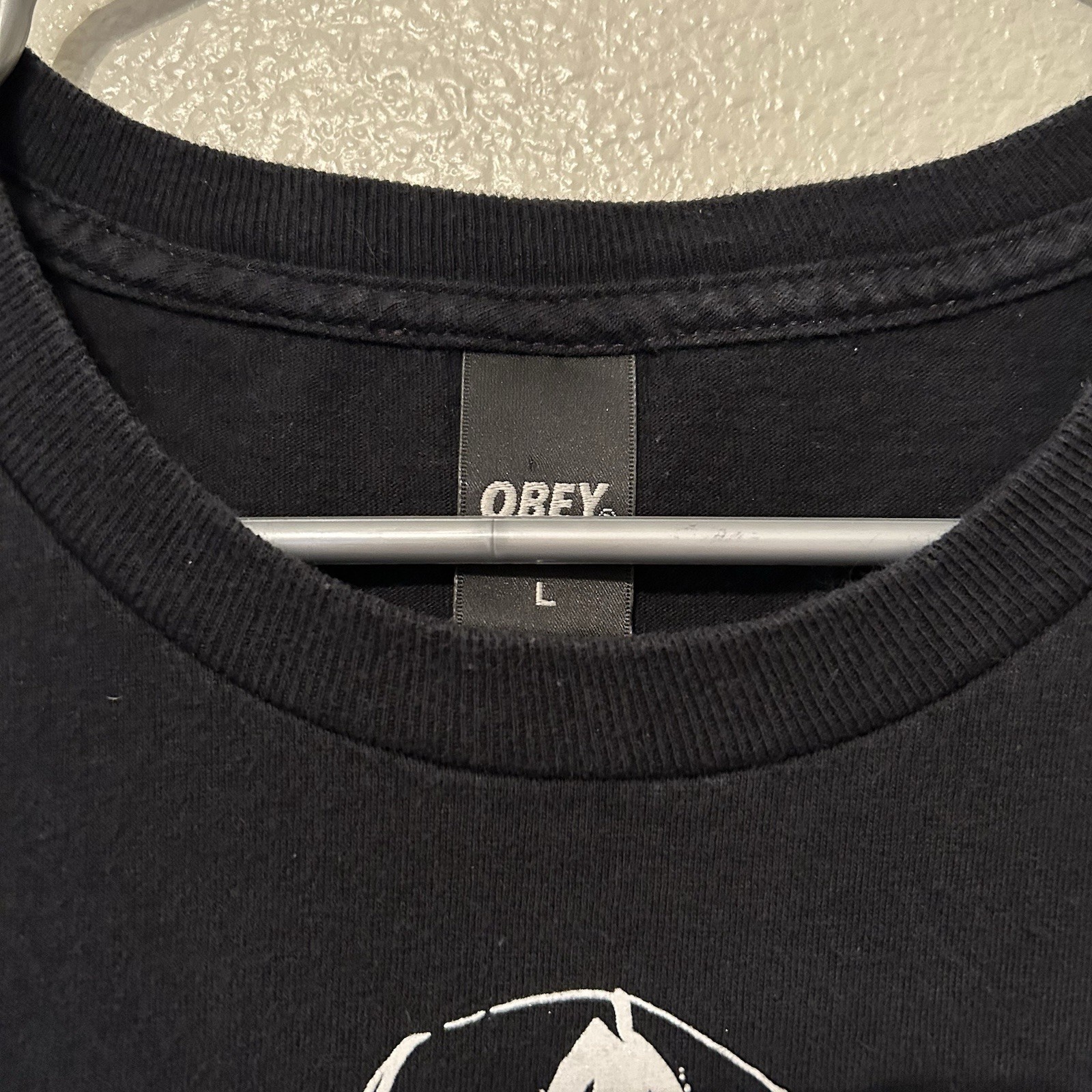 Vintage Obey Guy On Bike Gas Mask Shirt Large Y2K Grunge Bicycling Black BG6 gallery