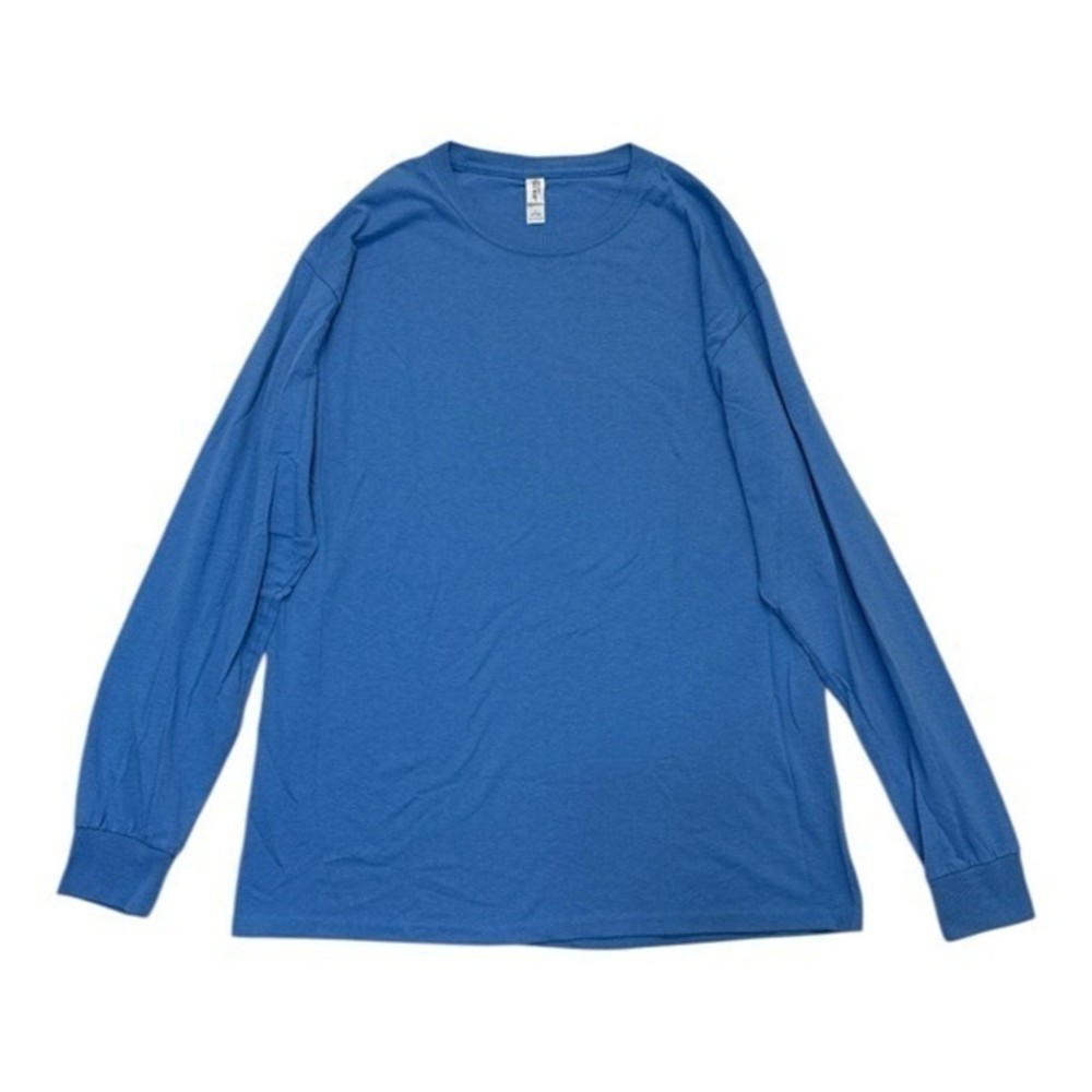 Jerzees Dri-Power Long Sleeve T Shirt Blue Men’s Large Cotton Blend