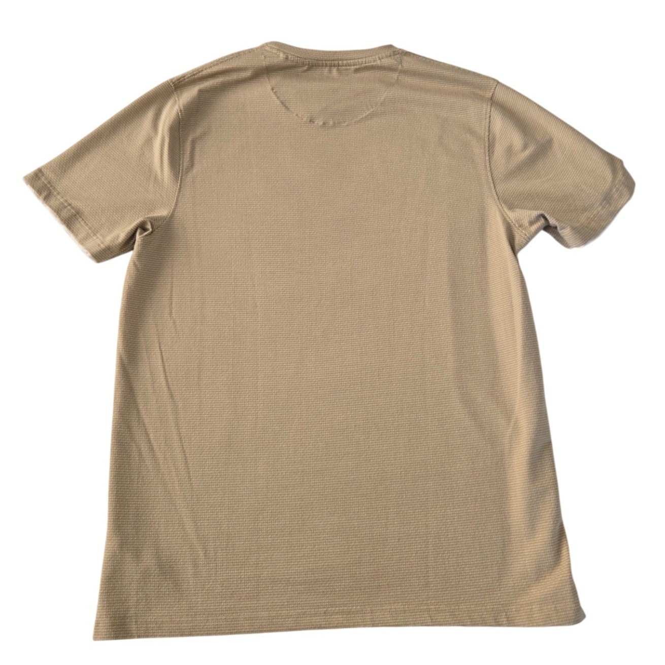 Crew Neck Waffle Textured Patterned Soft Cotton Blend Tee Inner Collar Lining L gallery
