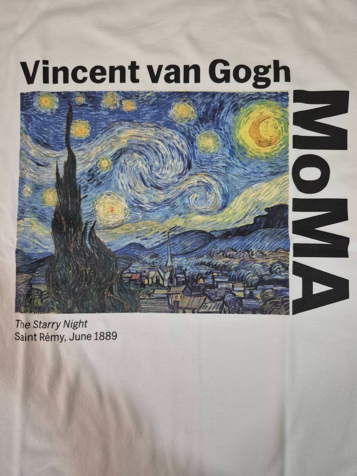 UNIQLO UT MOMA Vincent Van Gogh Starry Starry Night White Unisex T-Shirt gallery