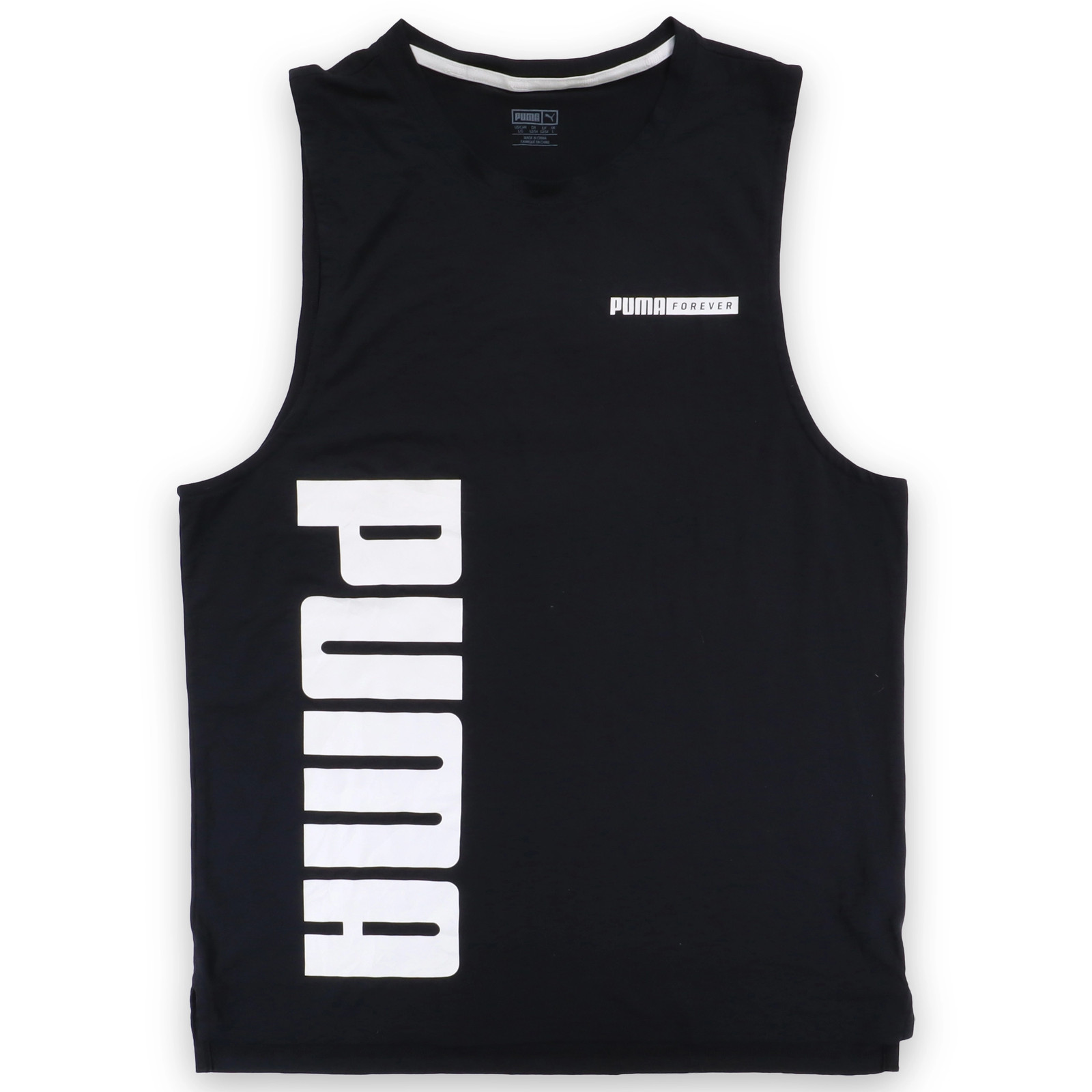 Puma Tank Top Mens Big Logo L Black Polyester Blend Sleeveless gallery