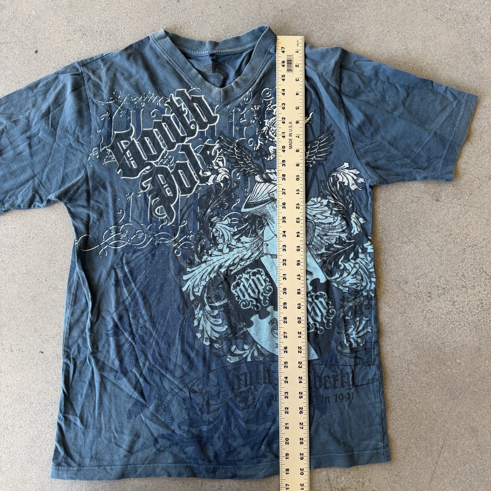 Vintage Y2K SouthPole Shirt Mens Large Blue Grunge AOP Streetwear Grunge Punk gallery