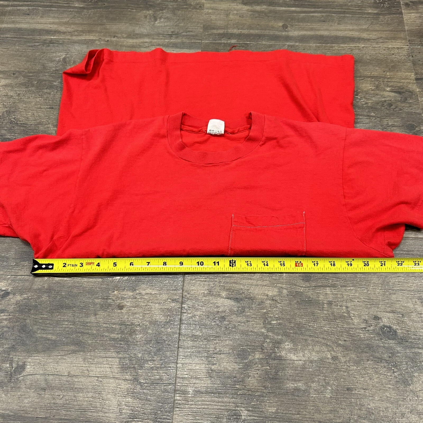 Vintage Fruit Of Loom Pocket T-SHIRT Mens Size XL Single Stitch Made In USA gallery