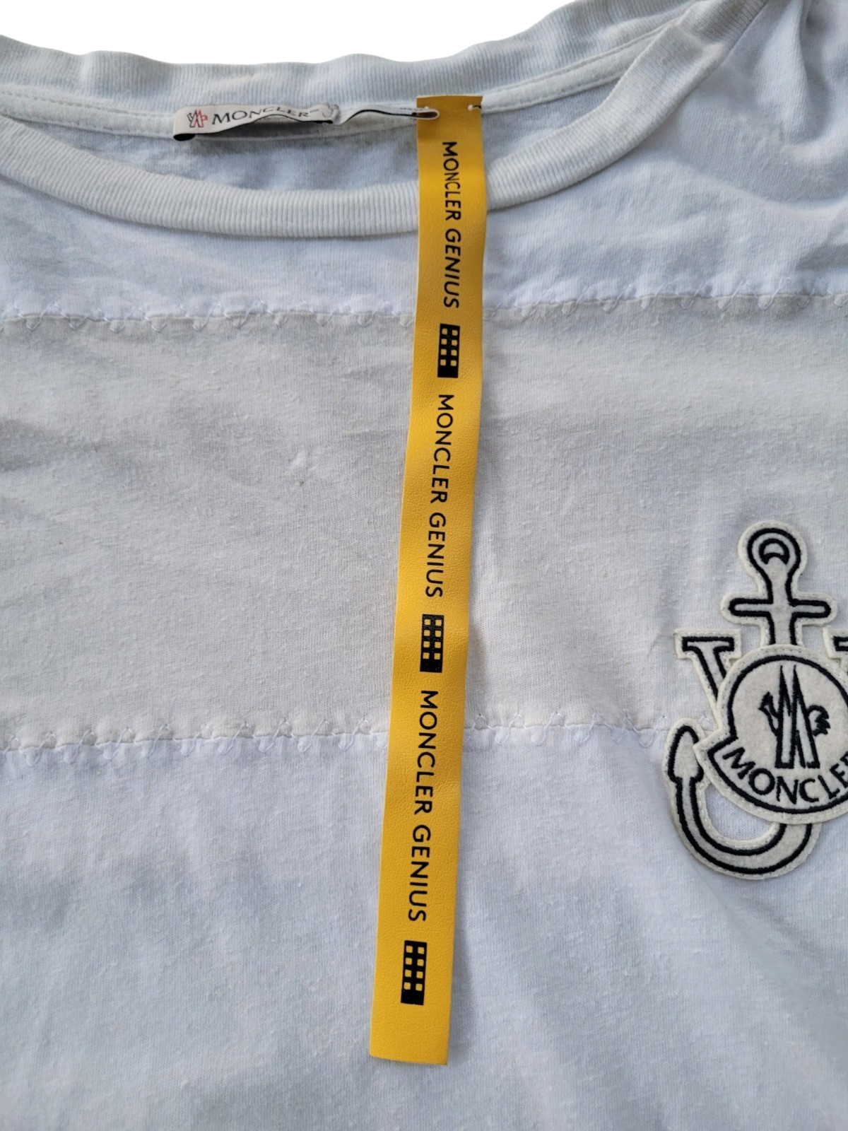 MONCLER GENIUS 1 Moncler JW Anderson Wavy Stitched Dress Logo T-Shirt Sz XL gallery