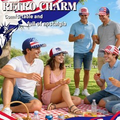 American Flag Hat Baseball Cap for Men Boys, Adjustable Patriotic Hat, Father…