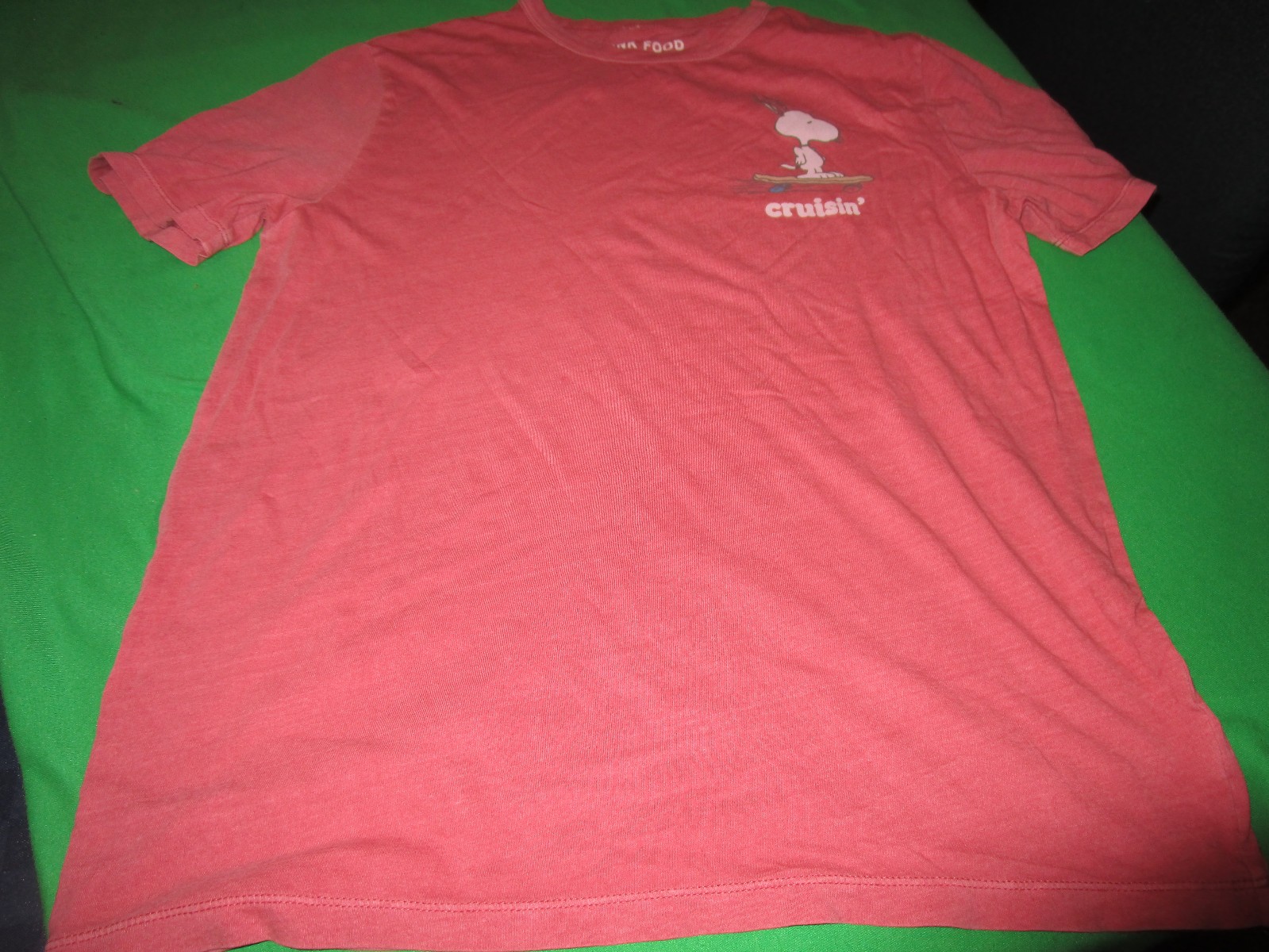 NEW JUNK FOOD SNOOPY PEANUTS MENS SHORT SLEEVE “CRUISIN” T SHIRT RED MED