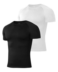 Men’s Compression Shirts, Compression Shirts for Men Short Sleeve Athletic, Q…