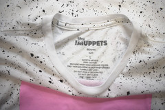 Muppets Kermit The Frog Thinking Mens Speckled White Shirt New Large, XL