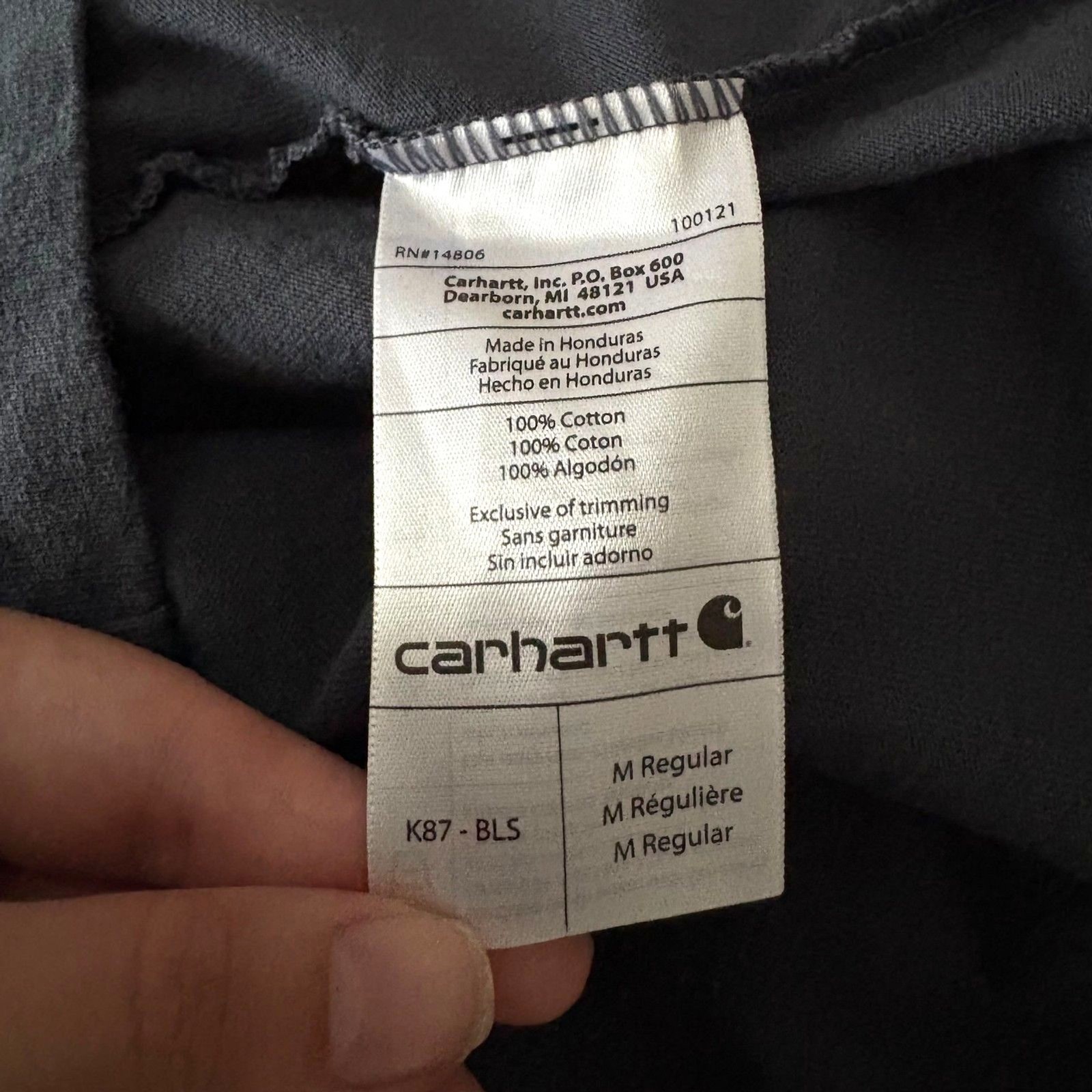Carhartt K87 Graphic Pocket T-Shirt Bluff & Basin Blue Gray Outdoors Size Medium gallery