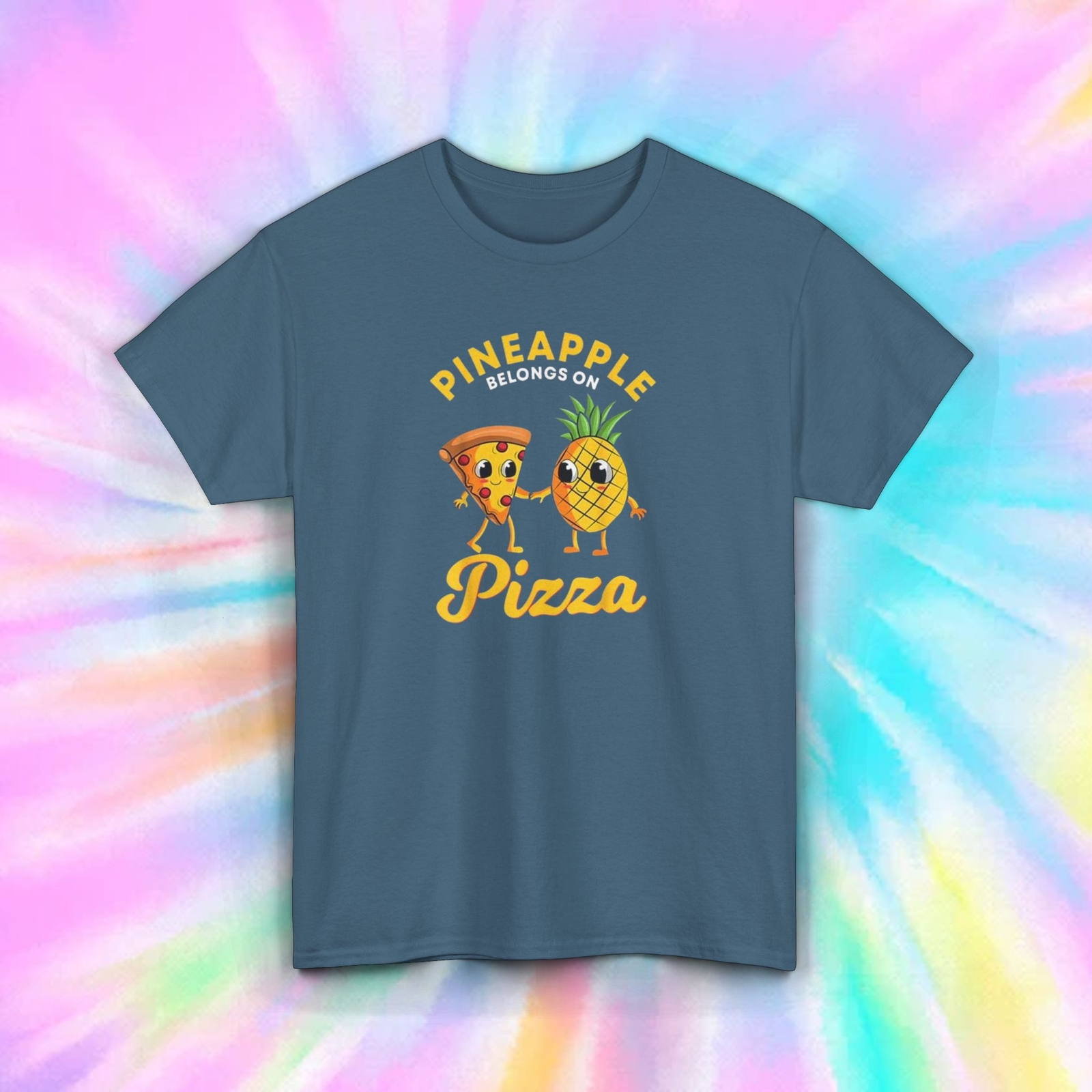 Pineapple Belongs On Pizza Funny Food T-Shirt Cute Pizza Lovers Graphic Tee S-5X gallery