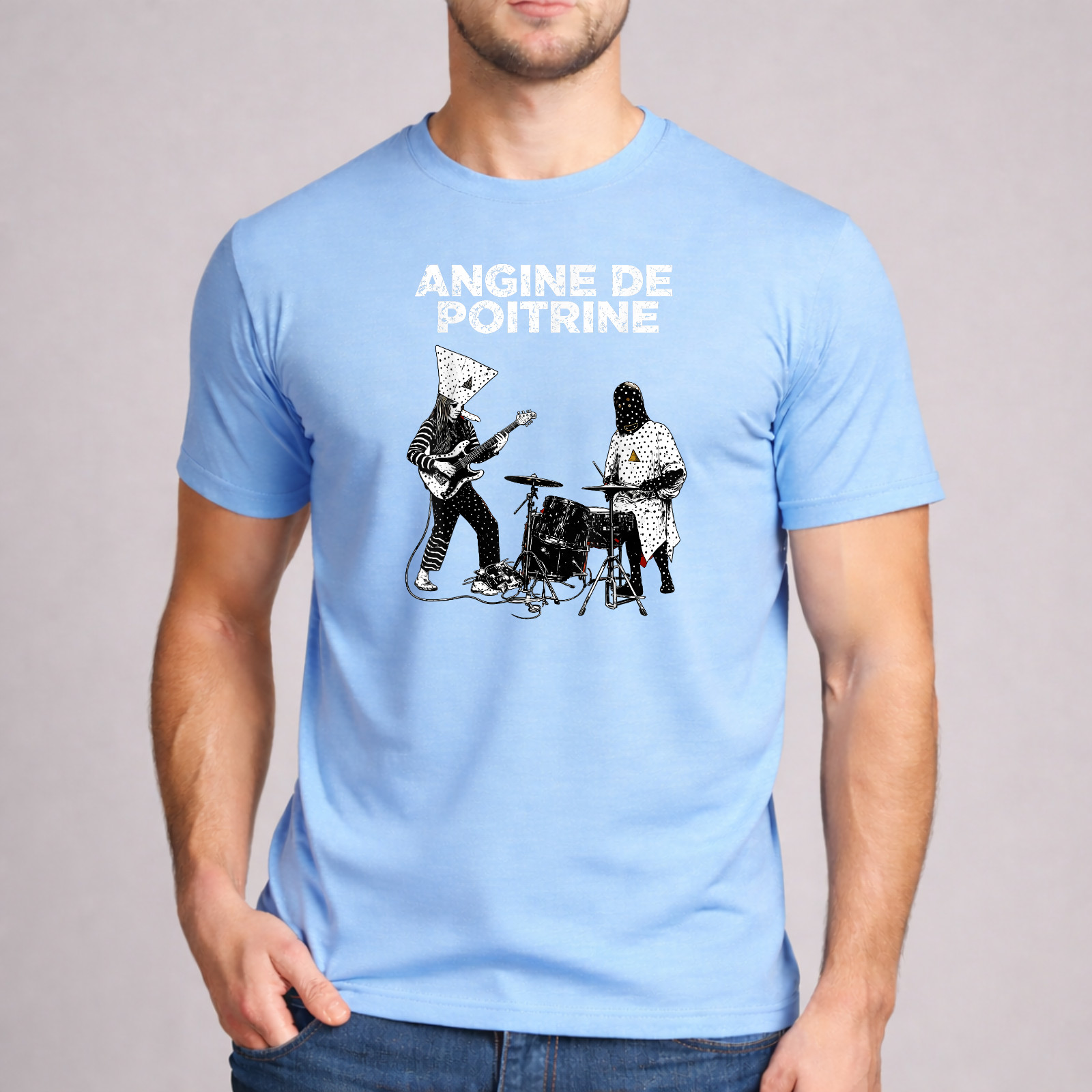 Music Shirt Funny Sarcastic Angine De Poitrine Live Art Graphic Men Boys Kids gallery