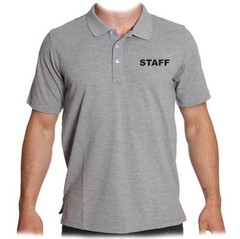 MEN’S PRINTED STAFF SECURITY PARTY POLICE UNIFORM FUNNY MMA COLLAR POLO T-SHIRT