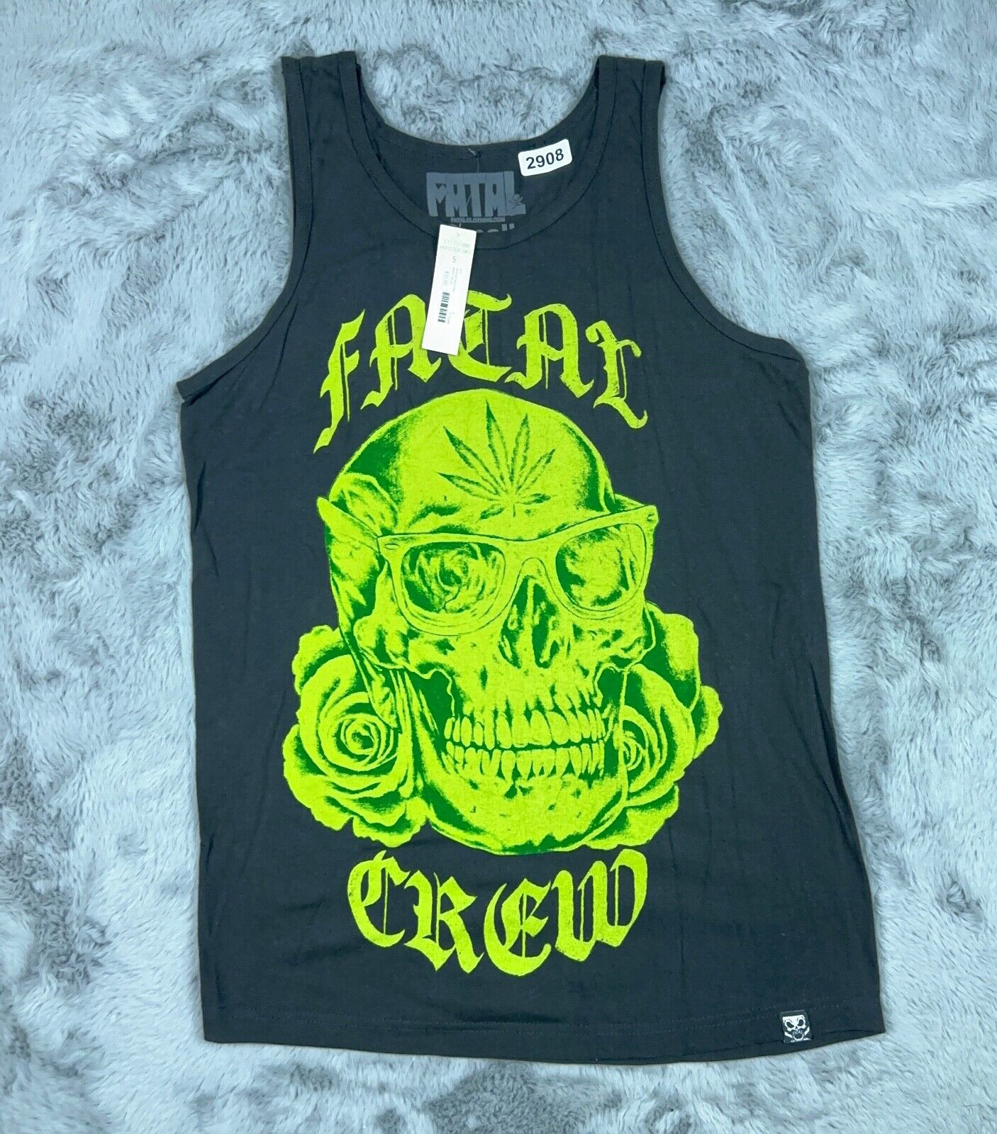 Fatal Shirt Mens Black Small Green Skull West Coast Streetwear Short Sleeve